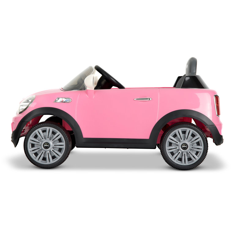 Pink mini cooper on sale ride on car